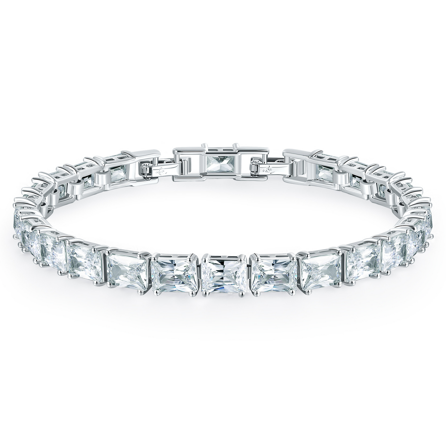 Geometric Elegance | 5x7mm Square CZ Tennis Bracelet