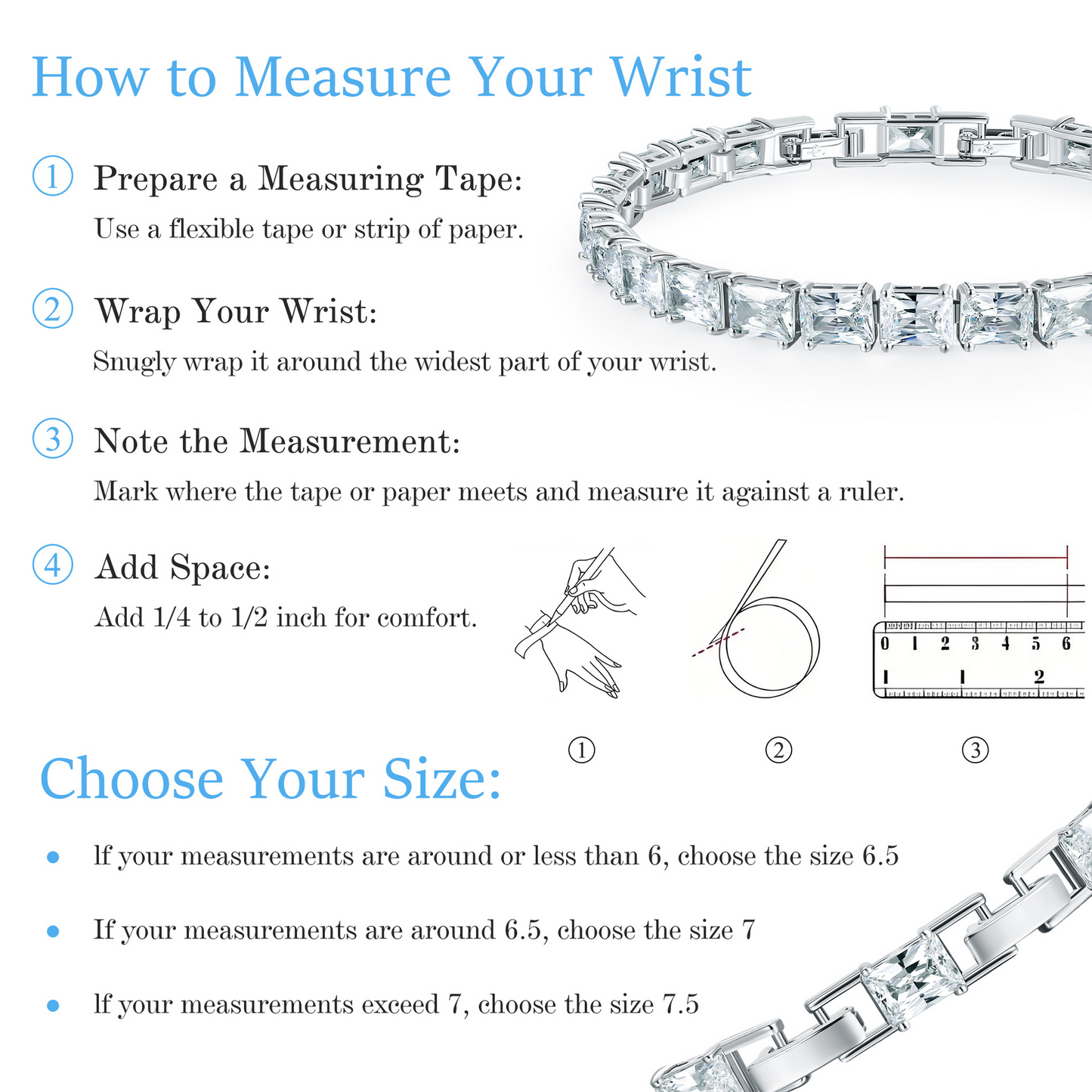 Geometric Elegance | 5x7mm Square CZ Tennis Bracelet