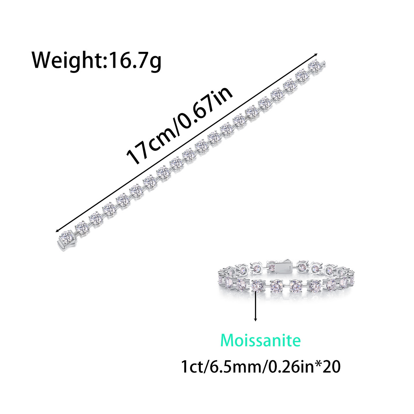 Incarnation of the Star River | 925 Silver Moissanite Tennis Bracelet