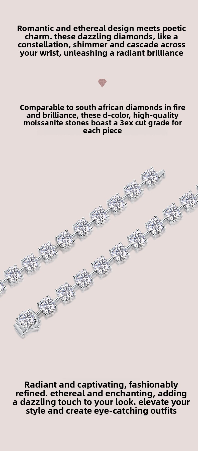 Incarnation of the Star River | 925 Silver Moissanite Tennis Bracelet
