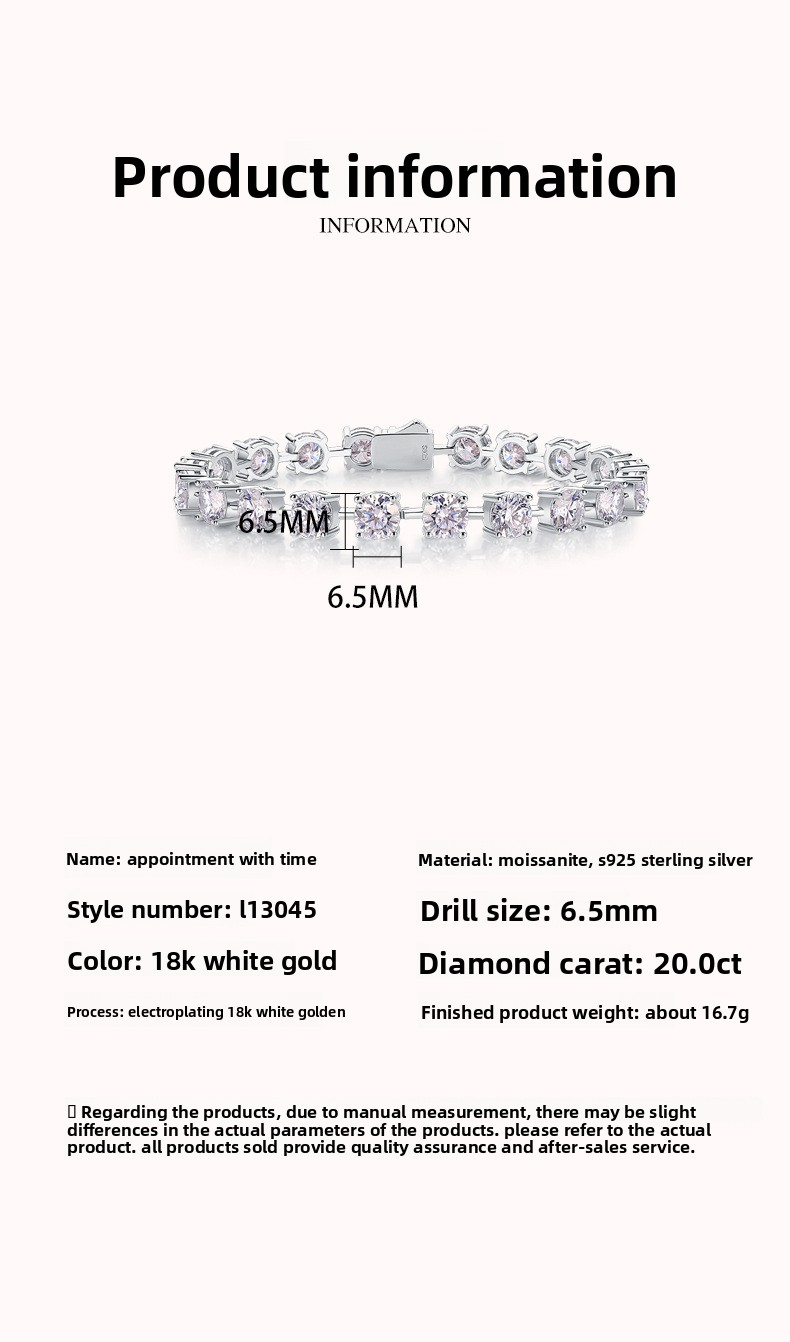 Incarnation of the Star River | 925 Silver Moissanite Tennis Bracelet