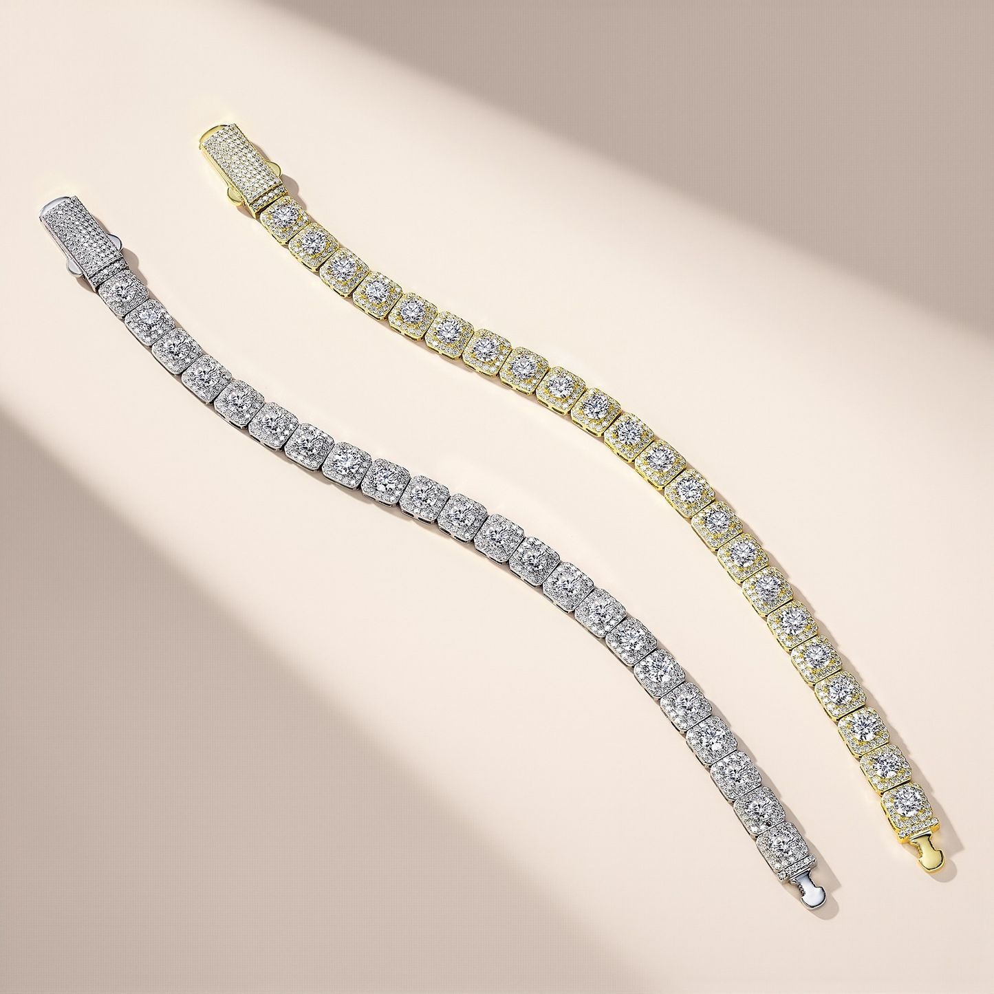 Crystal Cluster Cuban | Full Pavé Moissanite Cuban Link Bracelet