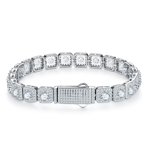 Crystal Cluster Cuban | Full Pavé Moissanite Cuban Link Bracelet