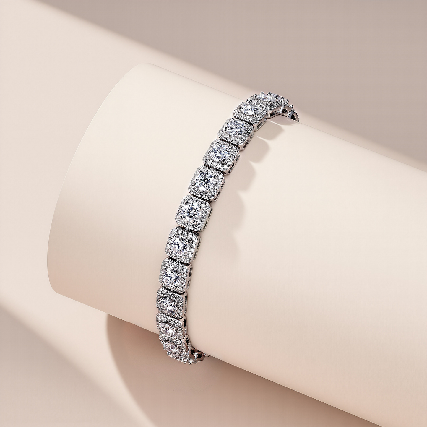 Crystal Cluster Cuban | Full Pavé Moissanite Cuban Link Bracelet