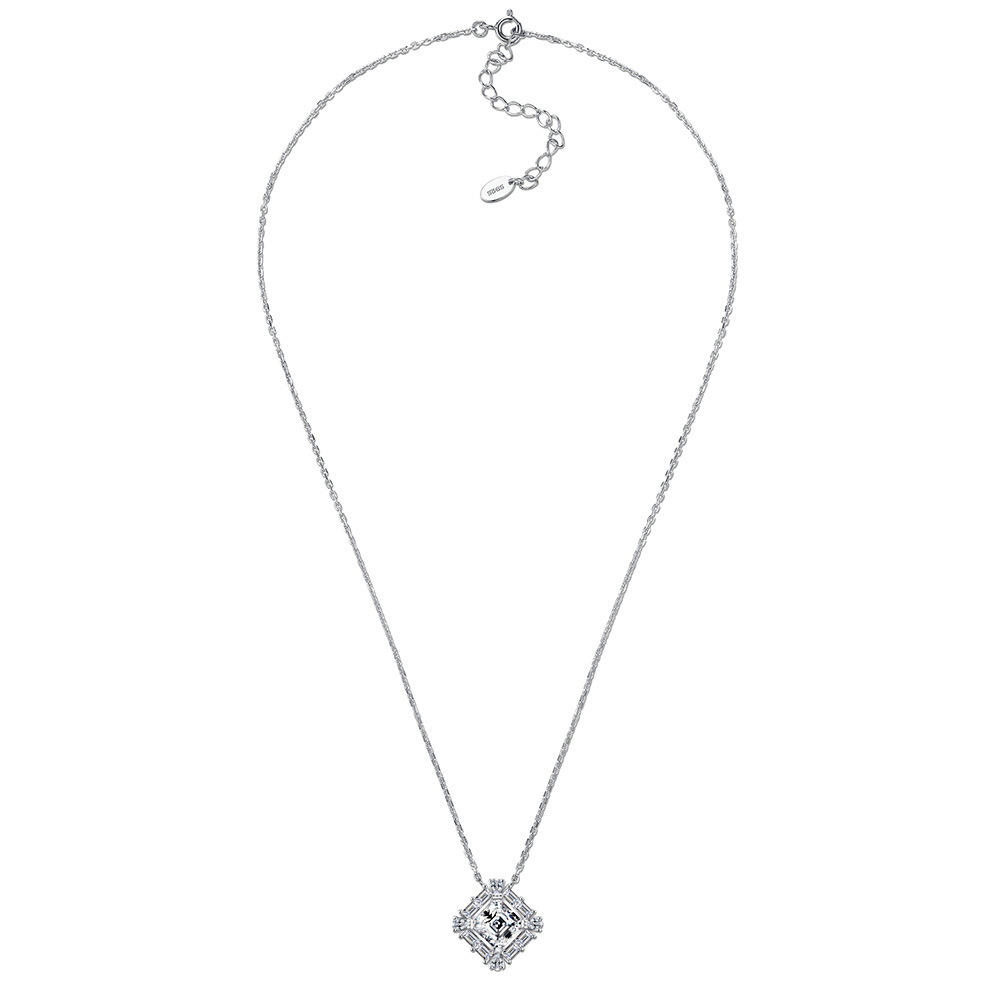 Geometric Radiance | 2.76 CTW Princess-Cut Moissanite Pendant
