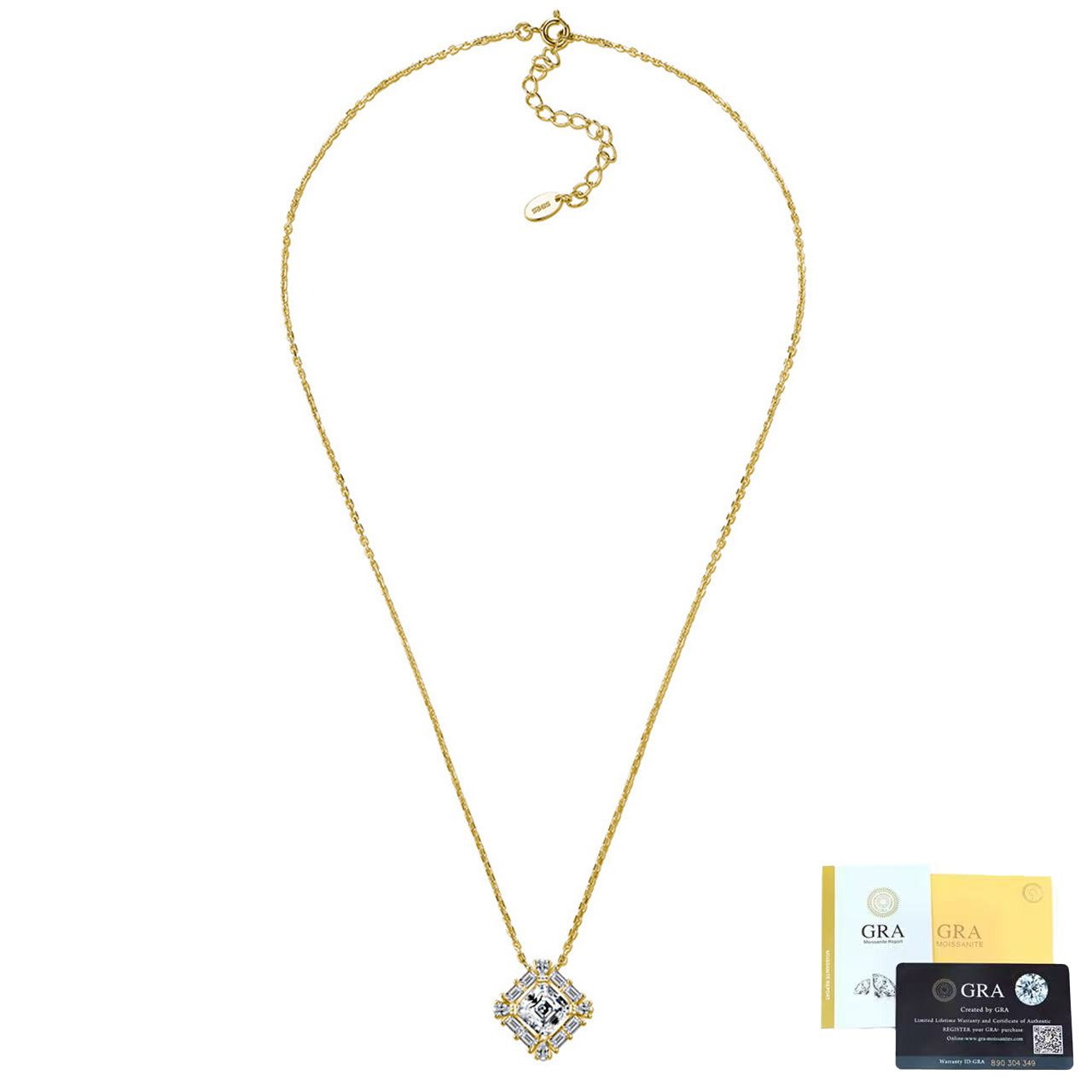 Geometric Radiance | 2.76 CTW Princess-Cut Moissanite Pendant