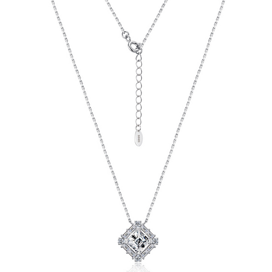 Geometric Radiance | 2.76 CTW Princess-Cut Moissanite Pendant