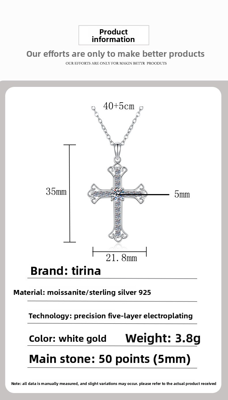 Eternal Light | 0.5 CT Moissanite Cross Pendant