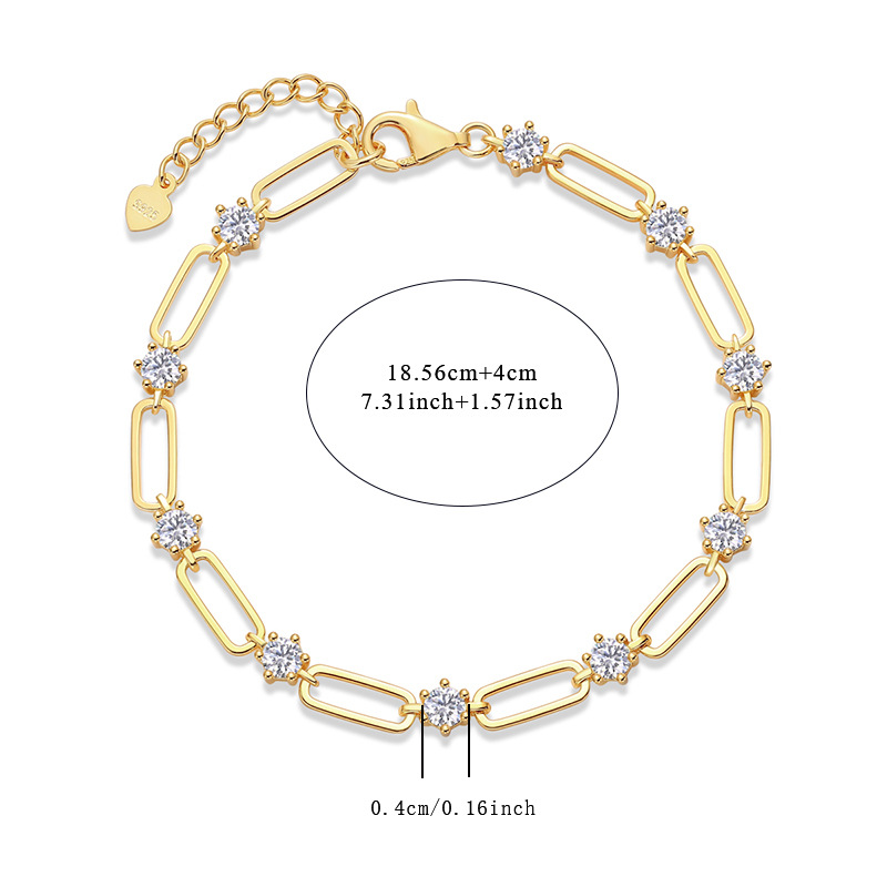 Golden Rhythm | 925 Silver Moissanite Tennis Bracelet