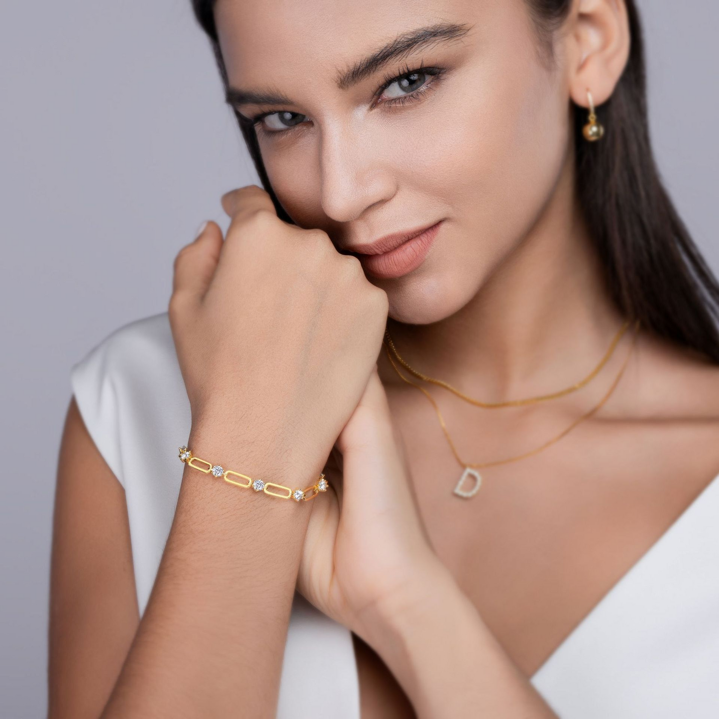 Golden Rhythm | 925 Silver Moissanite Tennis Bracelet