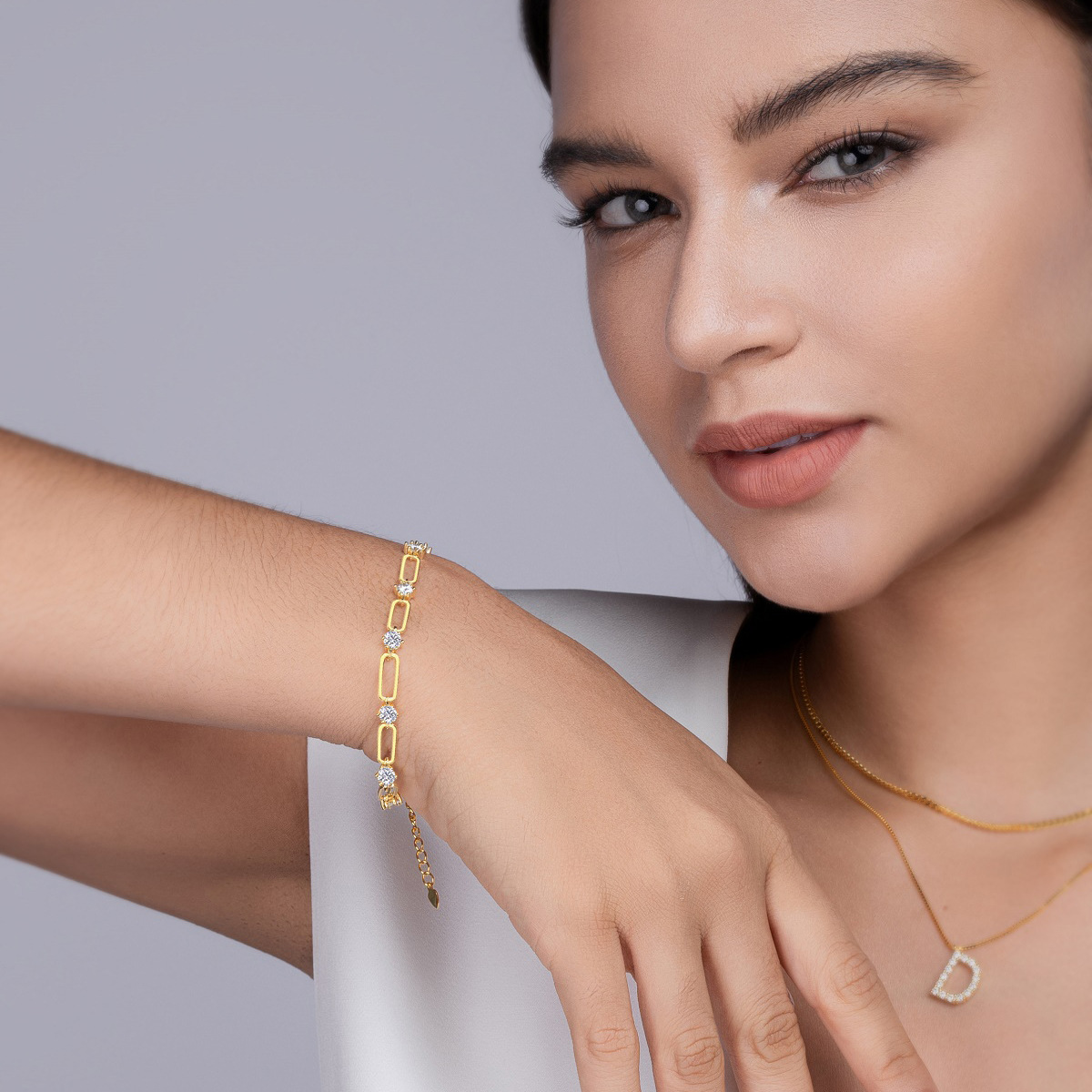 Golden Rhythm | 925 Silver Moissanite Tennis Bracelet