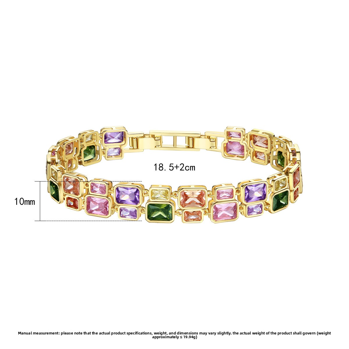 Dopamine Double | Colorful "Sugar Cube" Layered CZ Bracelet