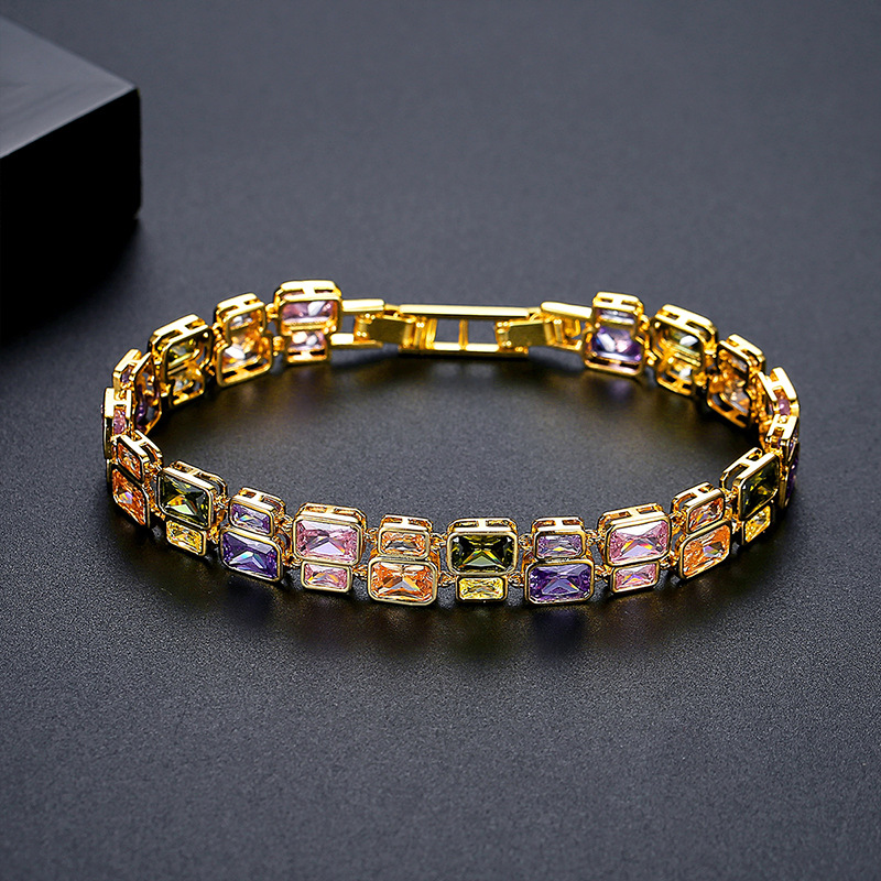 Dopamine Double | Colorful "Sugar Cube" Layered CZ Bracelet