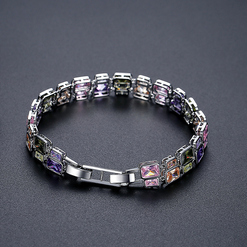 Dopamine Double | Colorful "Sugar Cube" Layered CZ Bracelet
