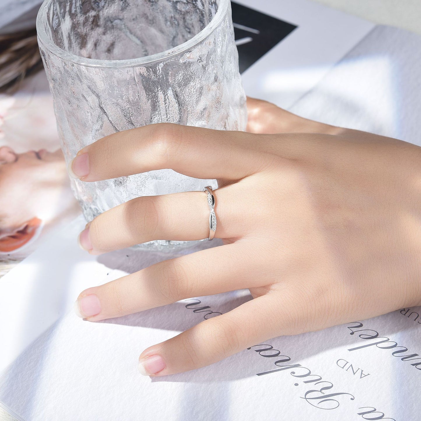 Twisted Vine | D Color Moissanite Stacking Ring