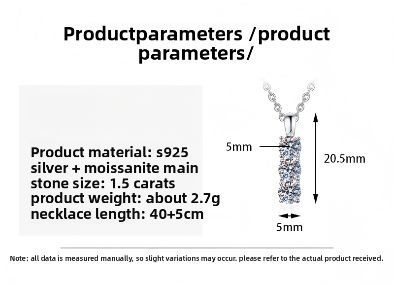San Sheng Stone | 1.5 Carat Moissanite Pendant Necklace