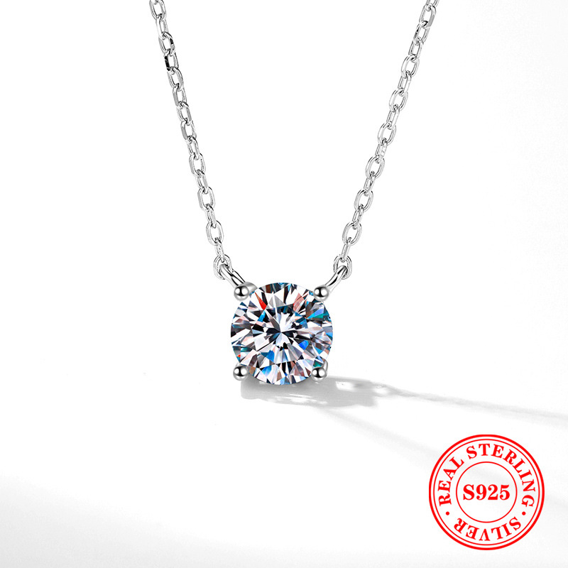 Pure Brilliance | 4-Prong Moissanite Pendant Necklace
