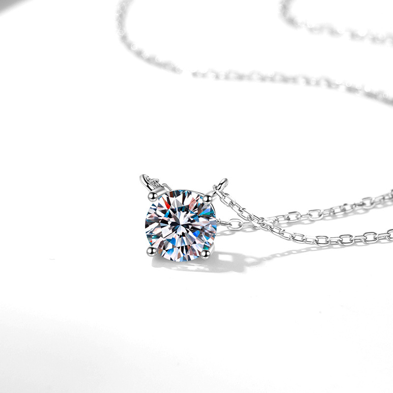 Pure Brilliance | 4-Prong Moissanite Pendant Necklace