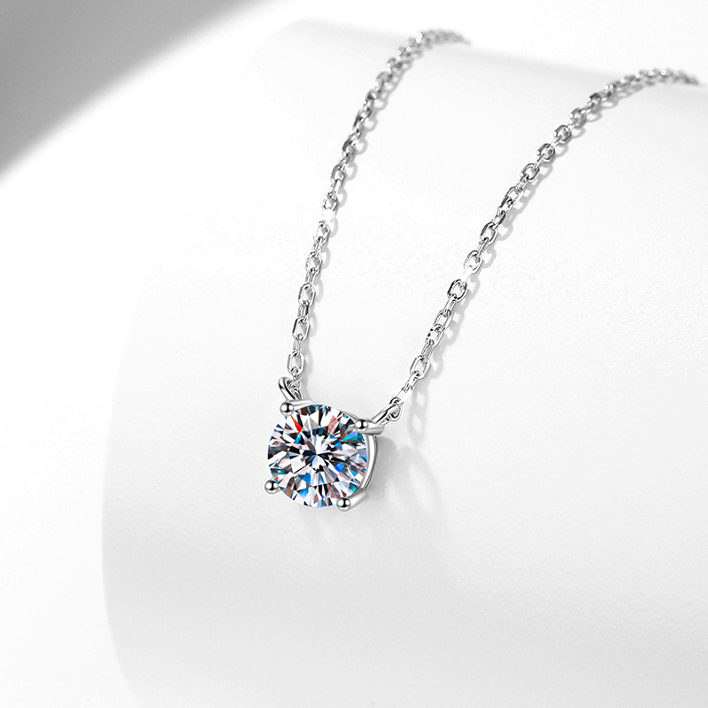 Pure Brilliance | 4-Prong Moissanite Pendant Necklace