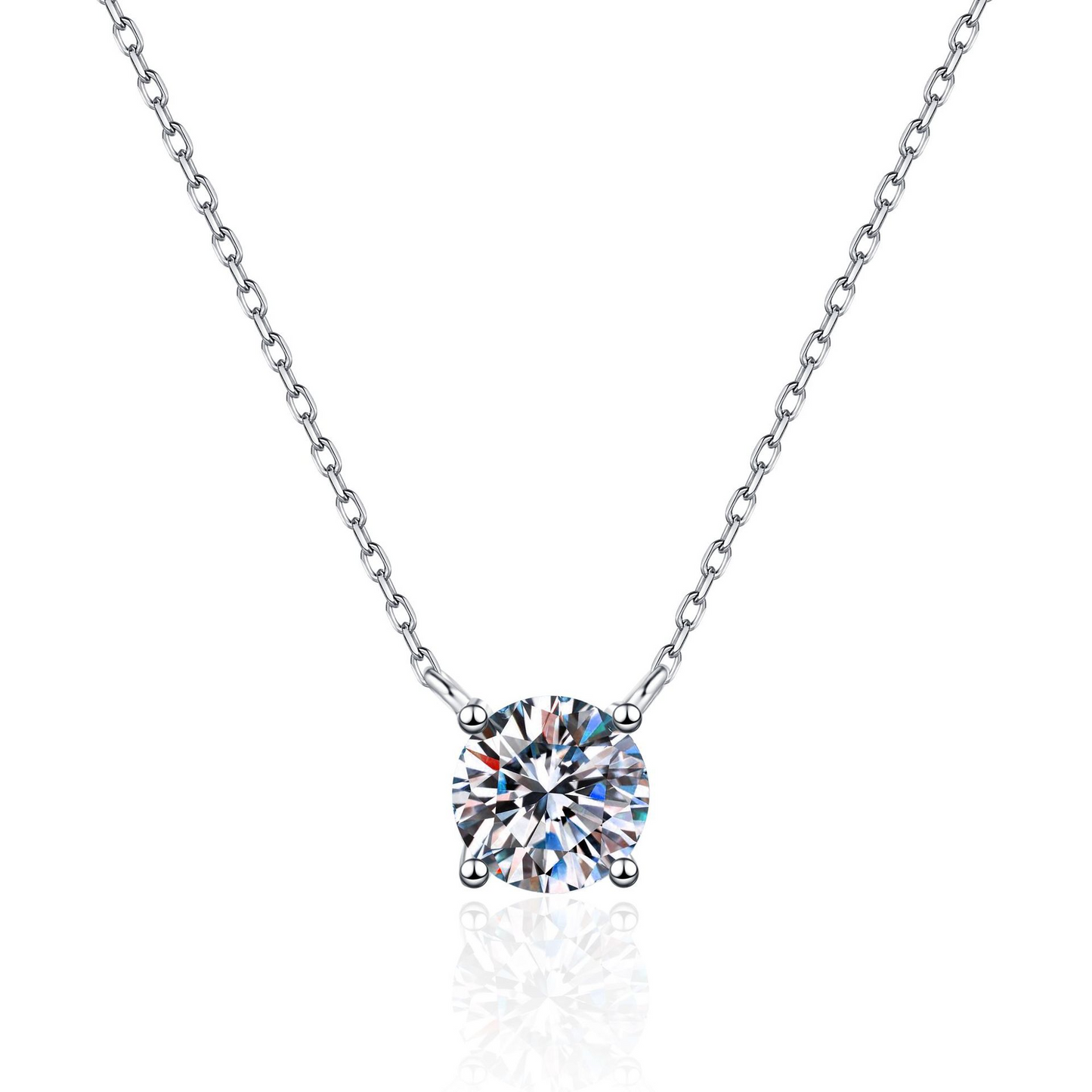 Pure Brilliance | 4-Prong Moissanite Pendant Necklace
