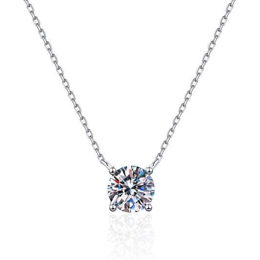 Pure Brilliance | 4-Prong Moissanite Pendant Necklace