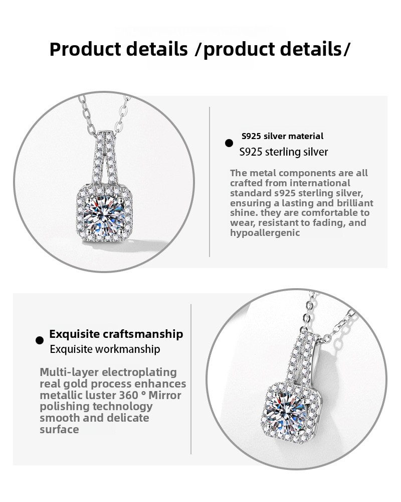 The Modern Classic | Princess-Cut Moissanite Bezel Pendant