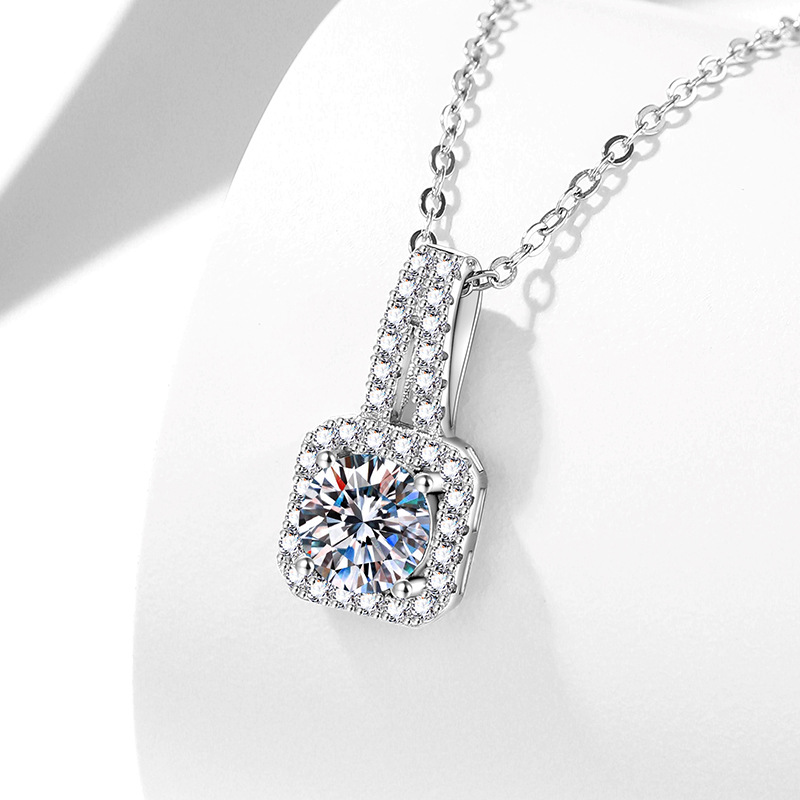 The Modern Classic | Princess-Cut Moissanite Bezel Pendant