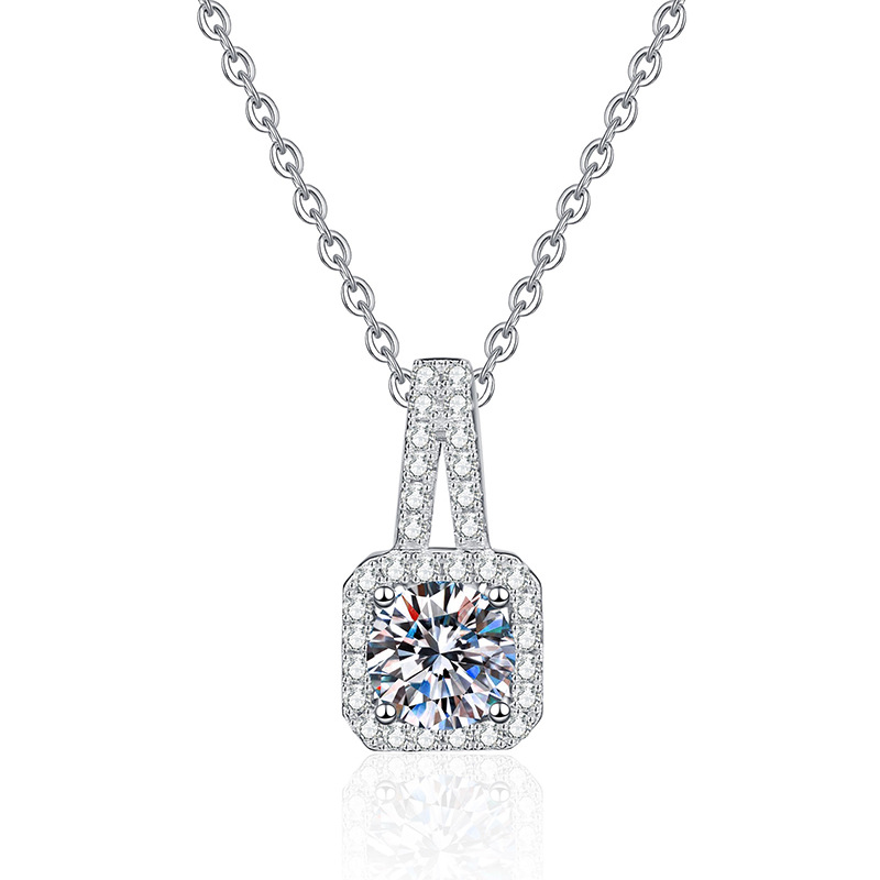 The Modern Classic | Princess-Cut Moissanite Bezel Pendant