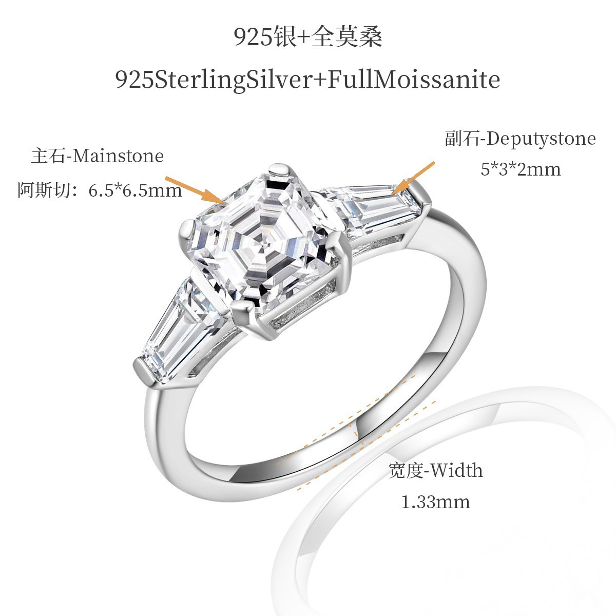 Past. Present. Future. | Trilogy Princess-Cut Moissanite Ring