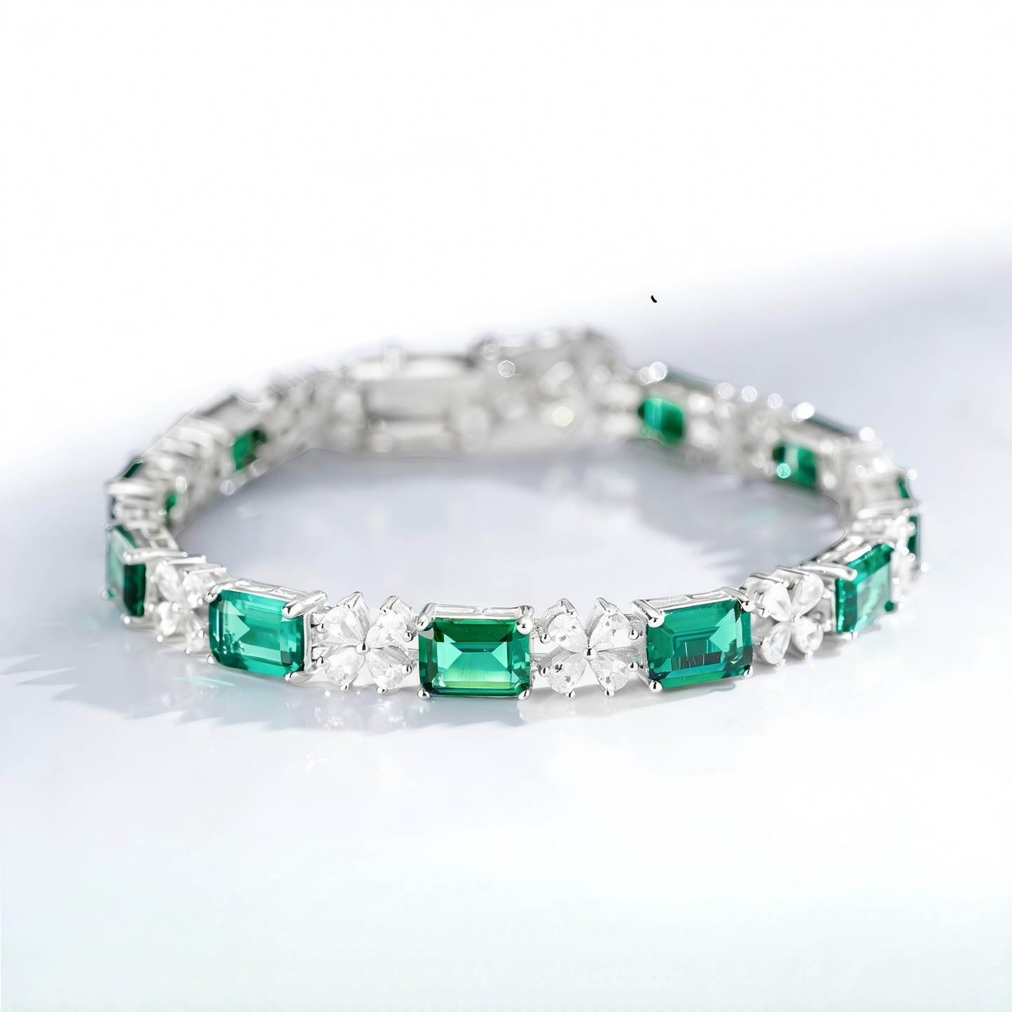 Color Symphony | 1ct Emerald & Ruby Tennis Bracelet